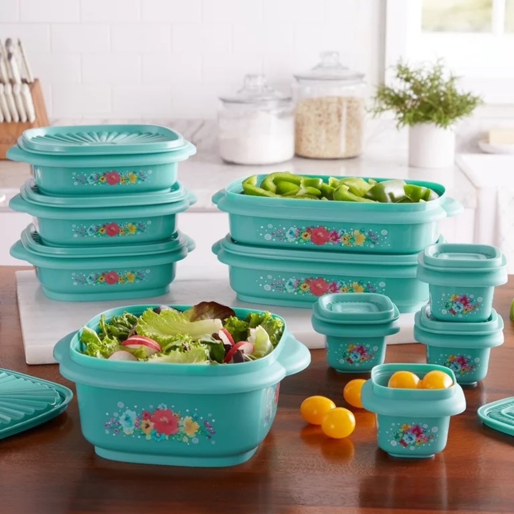 🛍️ New The Pioneer Woman Plastic Food Storage Container Breezy Blossom Bouquet